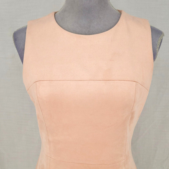 Calvin Klein Dress Womens 4 Pale Pink Faux Suede Microfiber Sleeveless Career - Picture 7 of 14